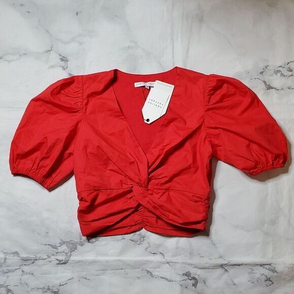 English Factory Tops - 4/$20 English Factory Red Crop Puff Sleeve Top